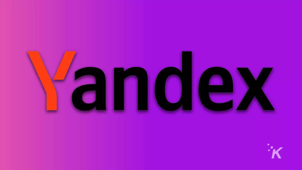 Yandex logo on purple background