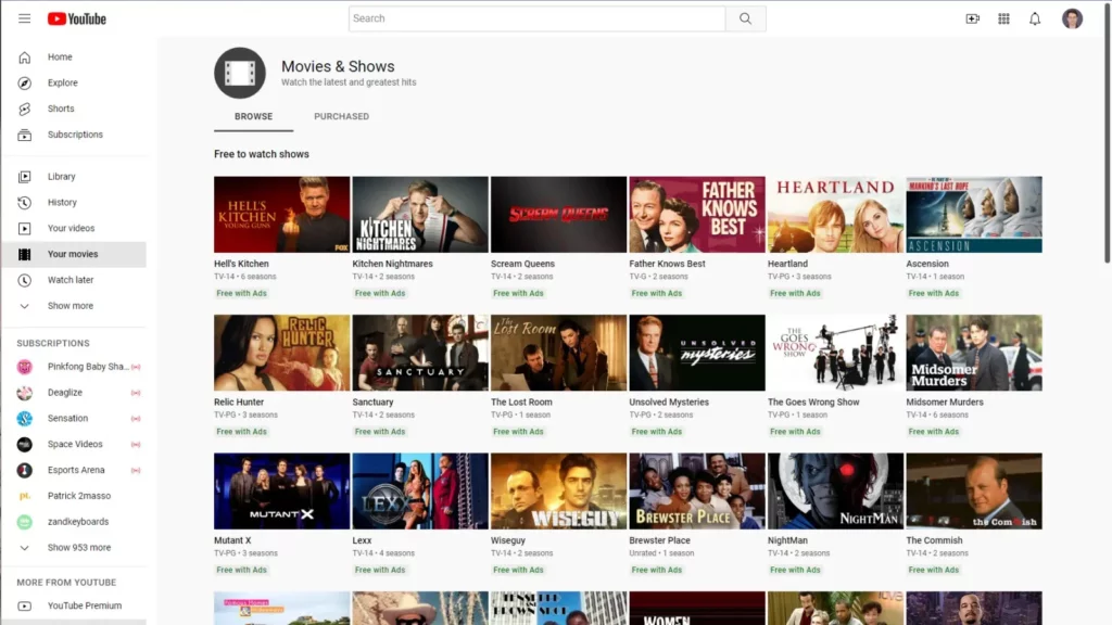 Youtube free movies on sale and tv shows online