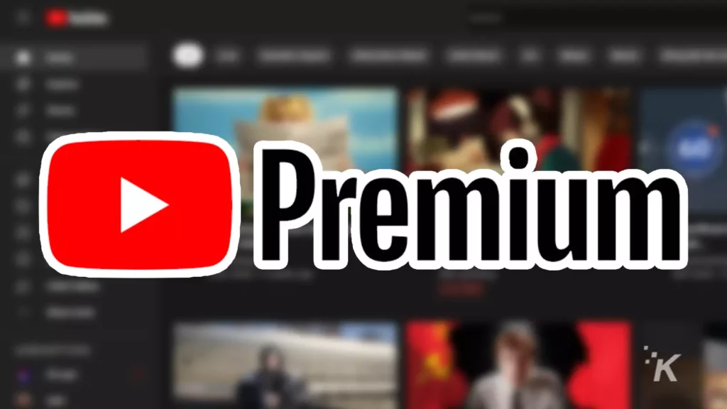 youtube premium logo on blurred background