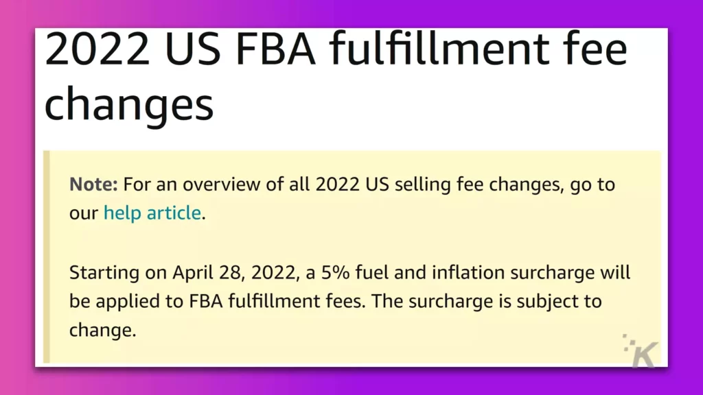 amazon fba fee increase announcement