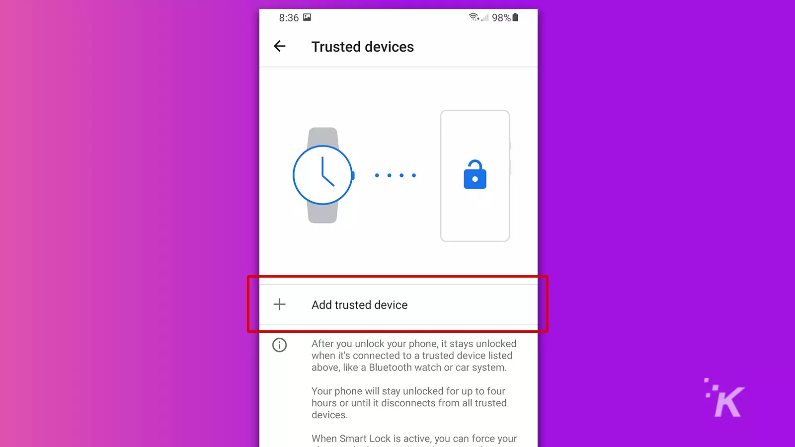 Trusted devices add-on android