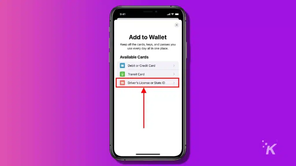 Apple wallet drivers license