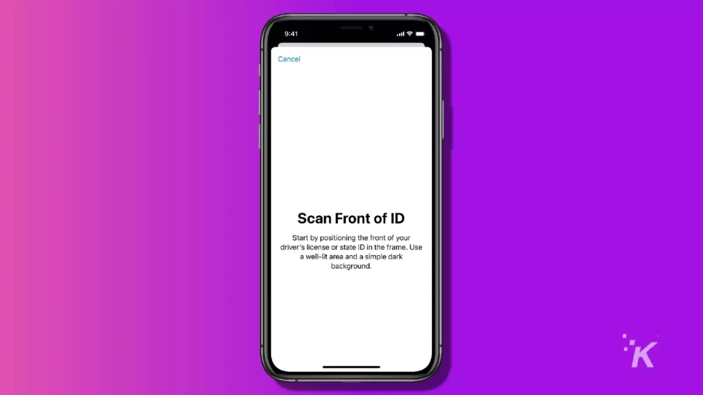 Apple wallet scan drivers license