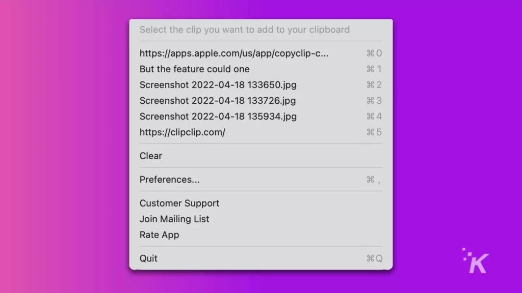 copy clip for mac