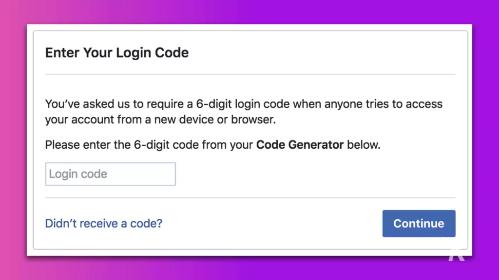 I am Unable to get Facebook 2 Factor authentication code..i have