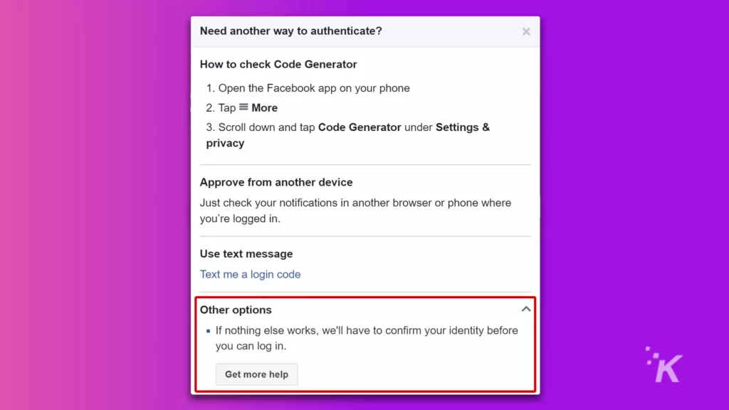 How to Log Into Facebook If You Lost Access to Code Generator