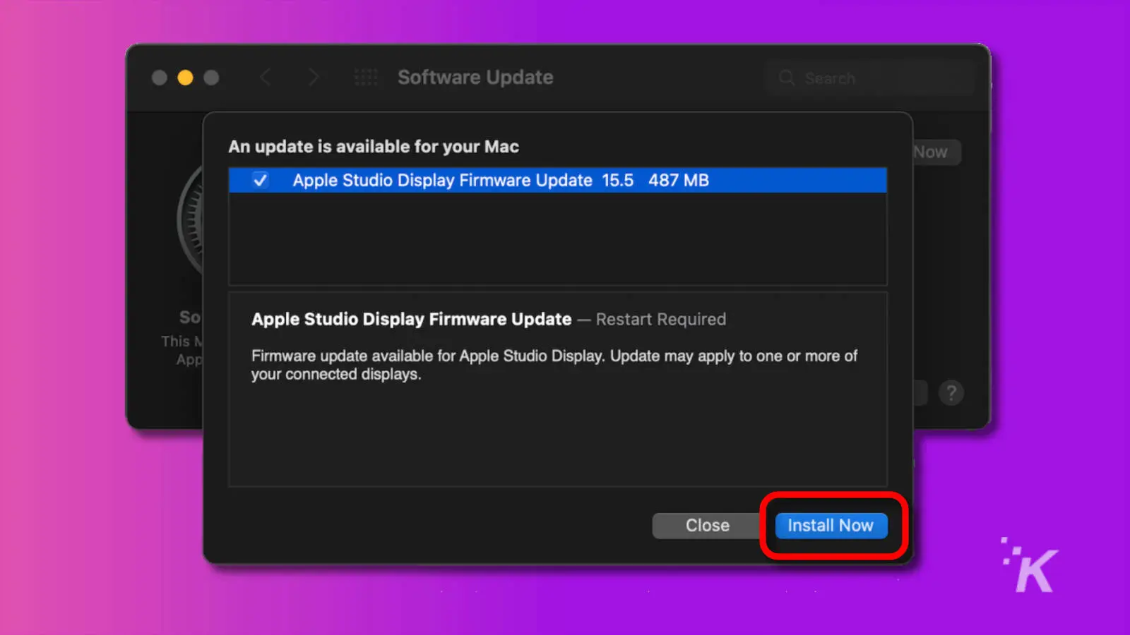 screenshot of macos software update page