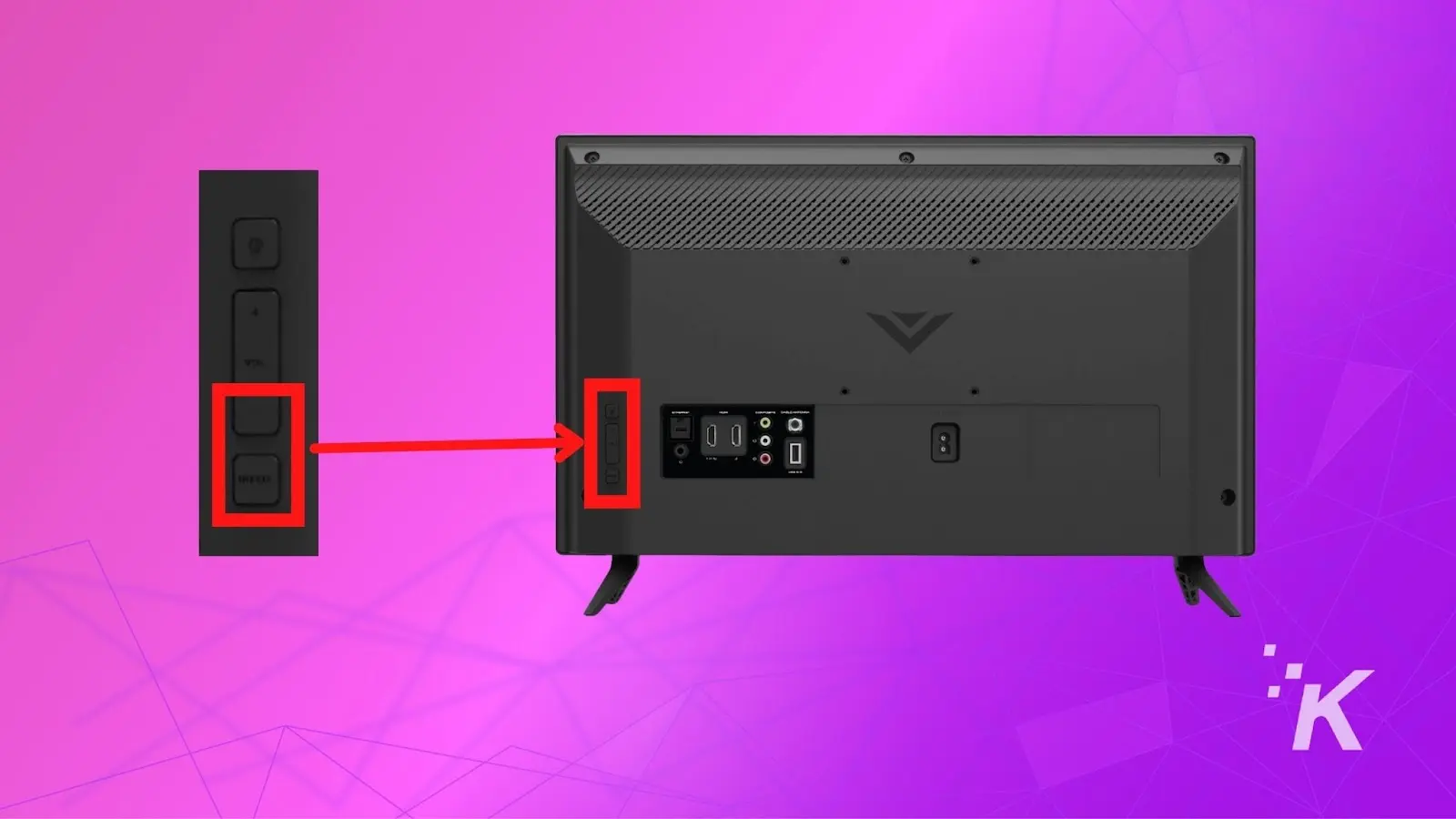 image of How to Reset Vizio TV Without Remote on a purple background