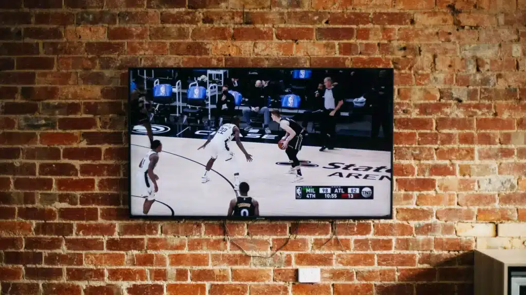 Smart tv on brick wall