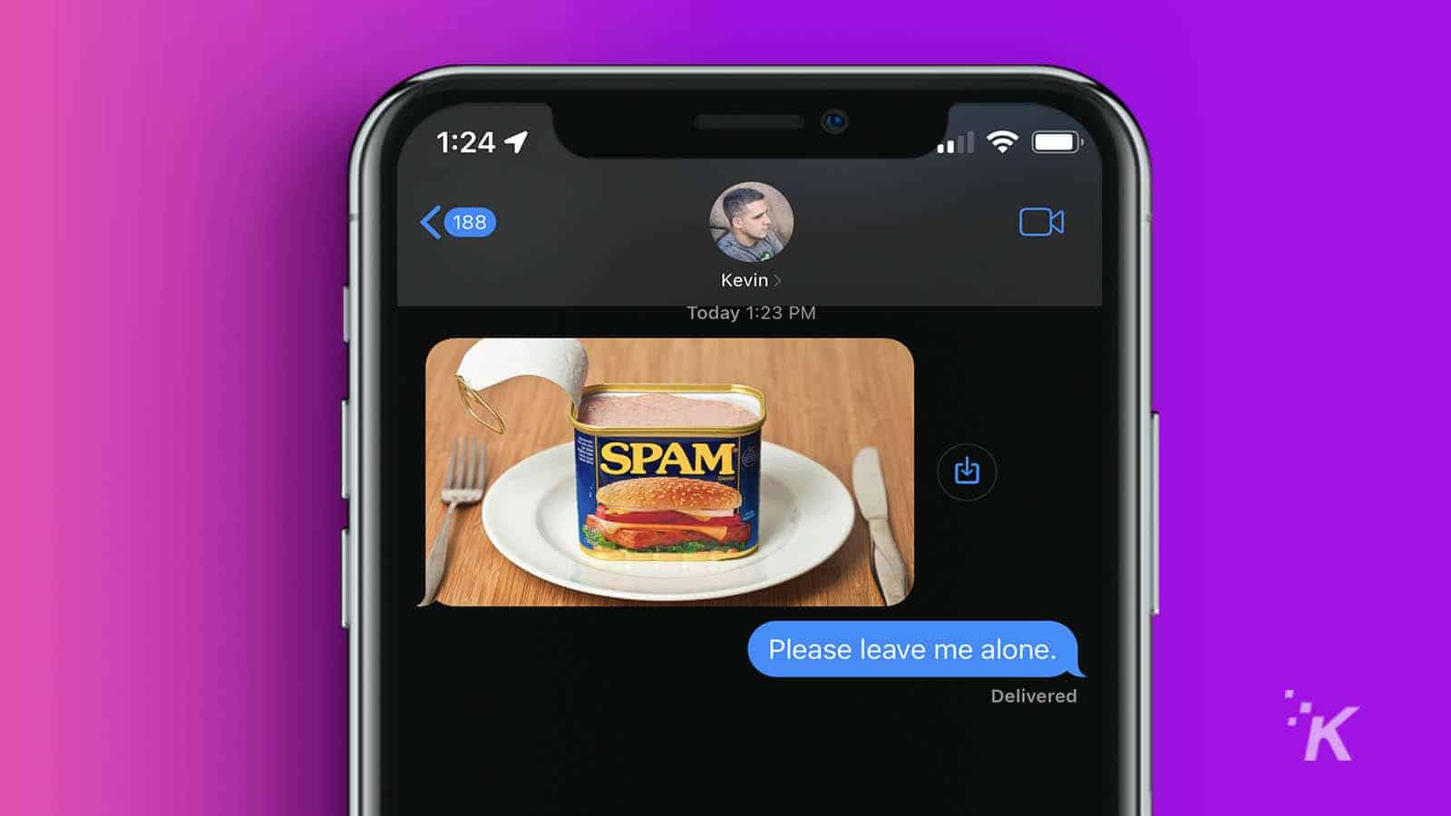 spam text message on iphone