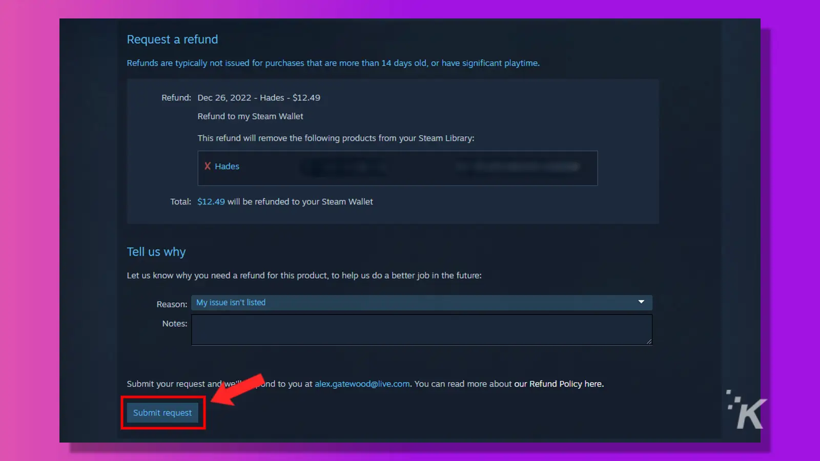 HOW TO REQUEST A REFUND for a GAME on STEAM (QUICK and EASY) 🔐✅️ 