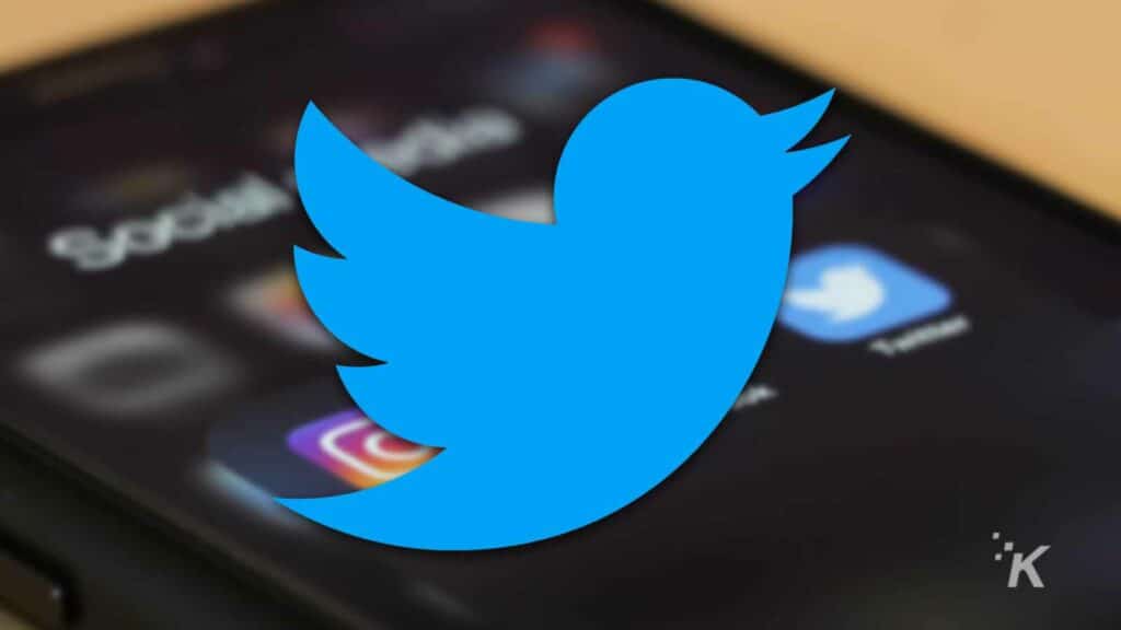 twitter logo on blurred background