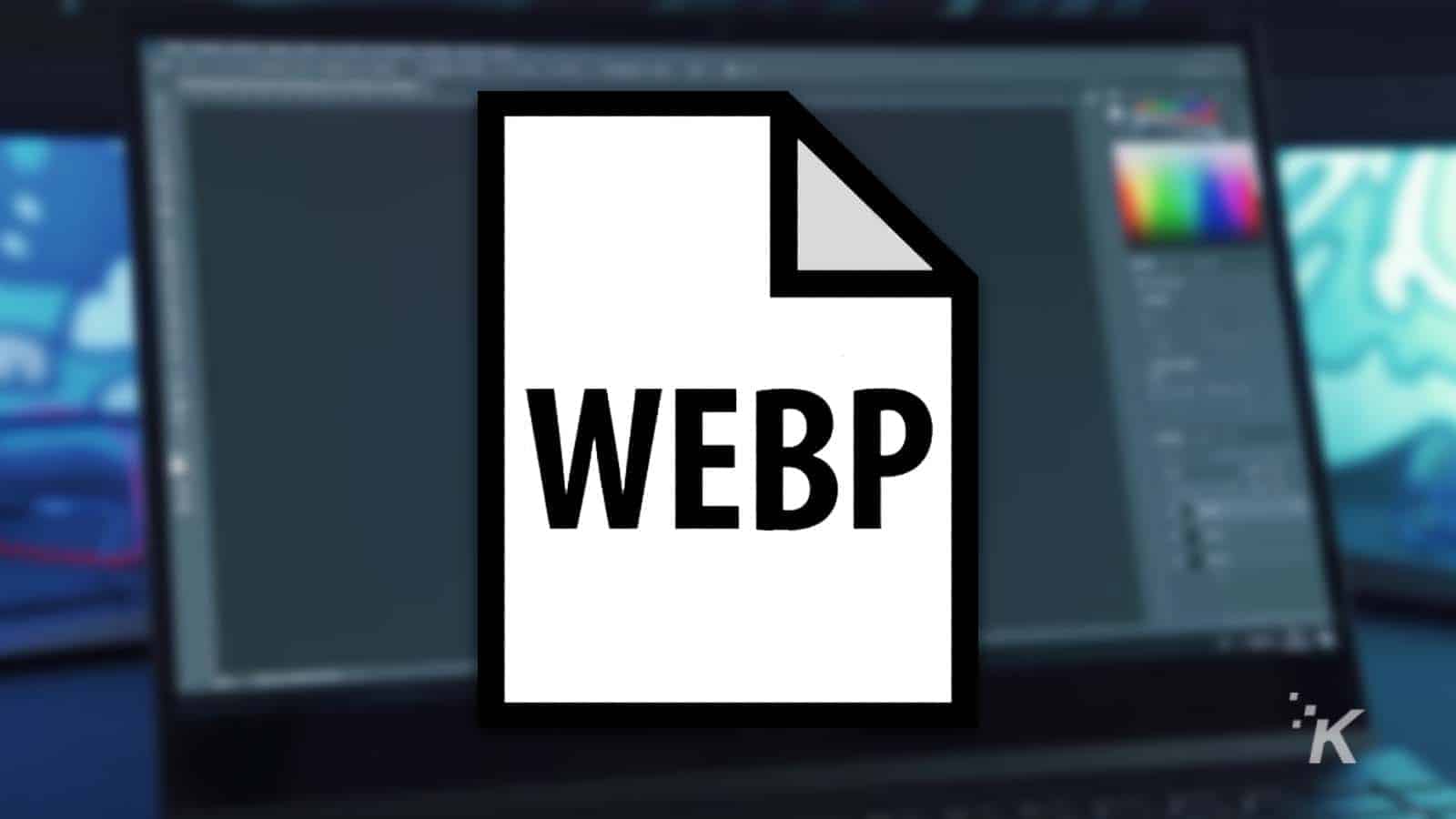 webp logo and blurred background