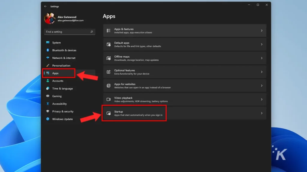 windows 11 app startup settings