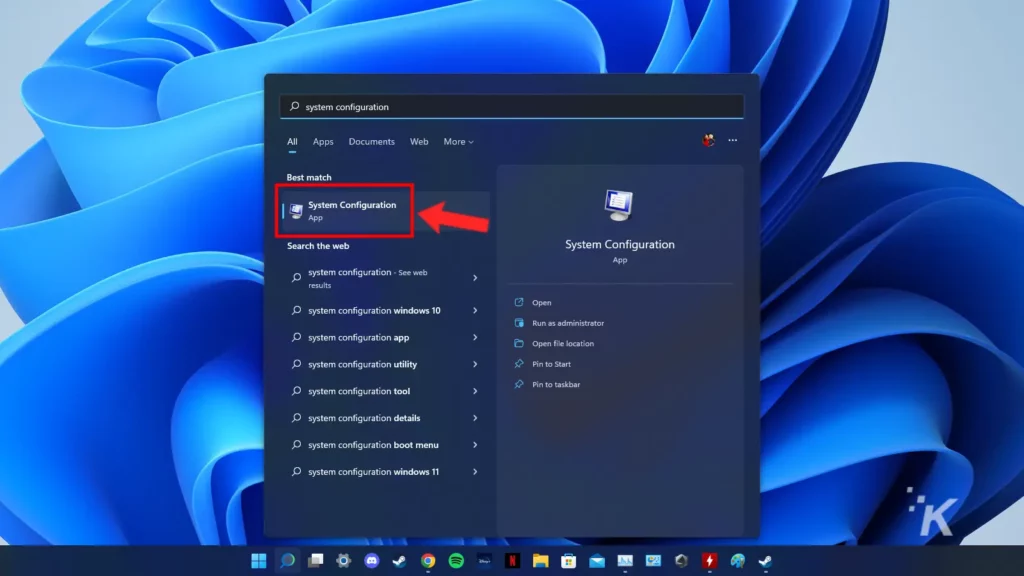 Windows 11 search system configuration