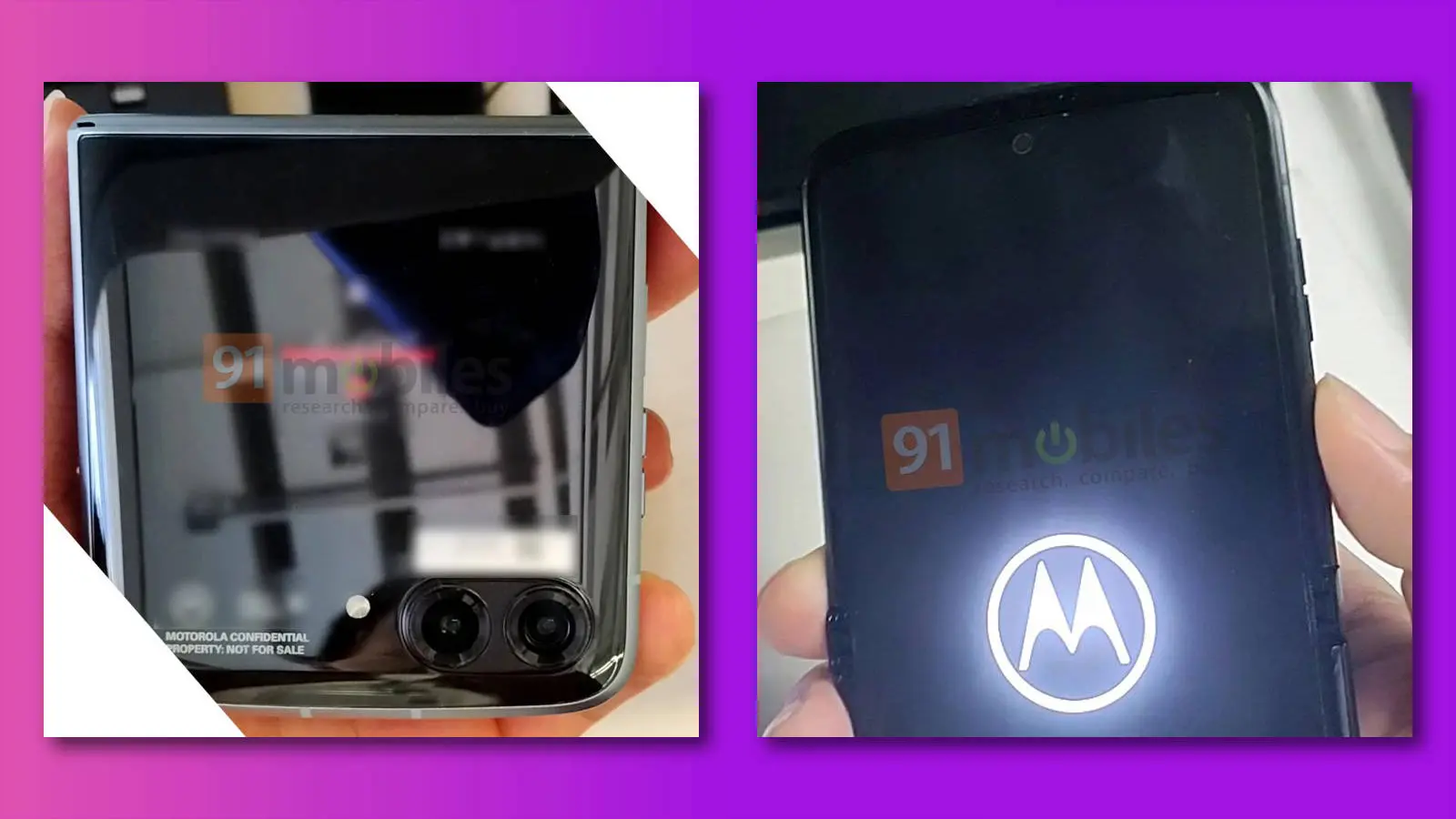 Two leaked images of the motorola razr 3 foldable phone