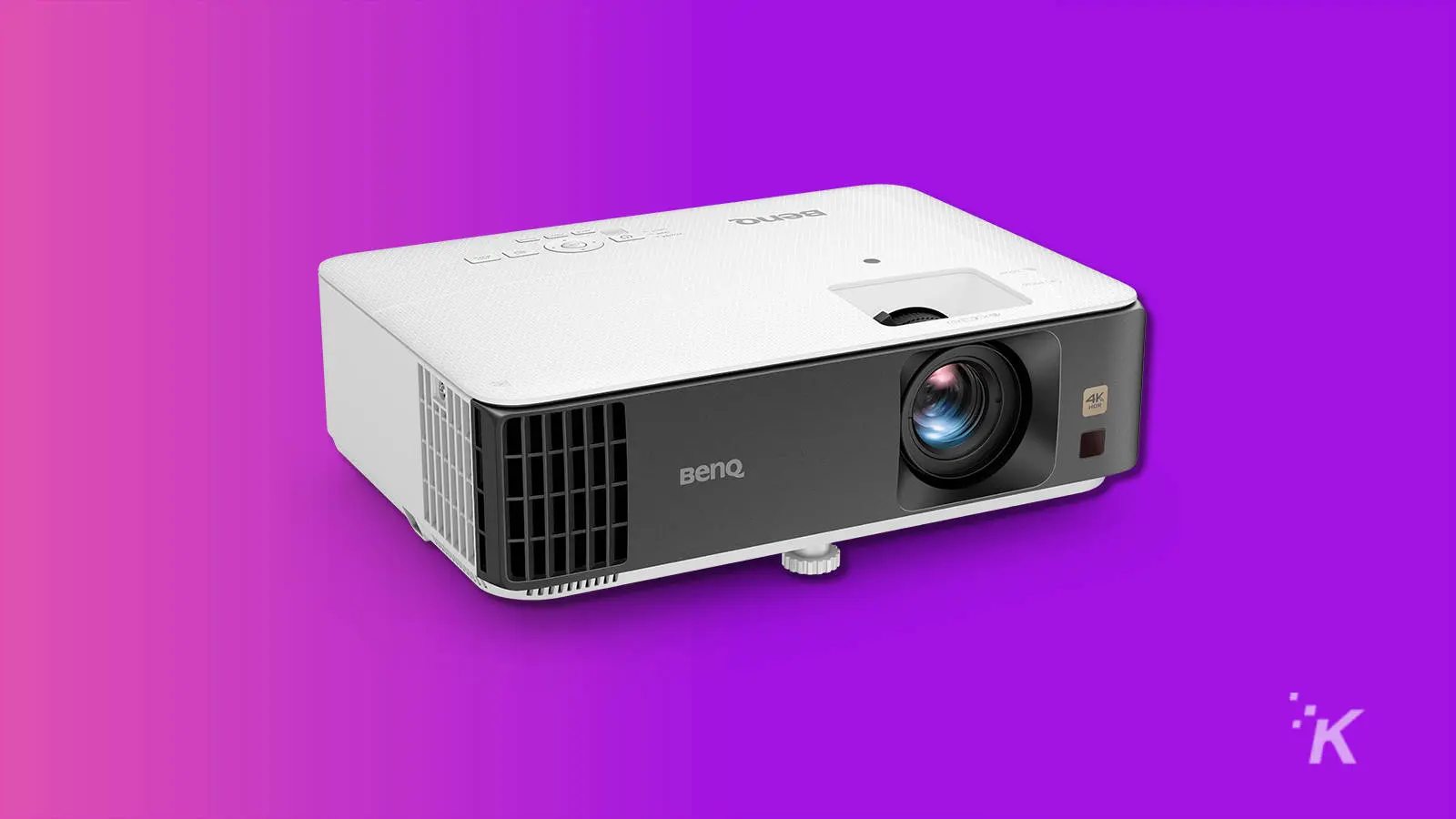 benq tk700 gaming projector on purple background