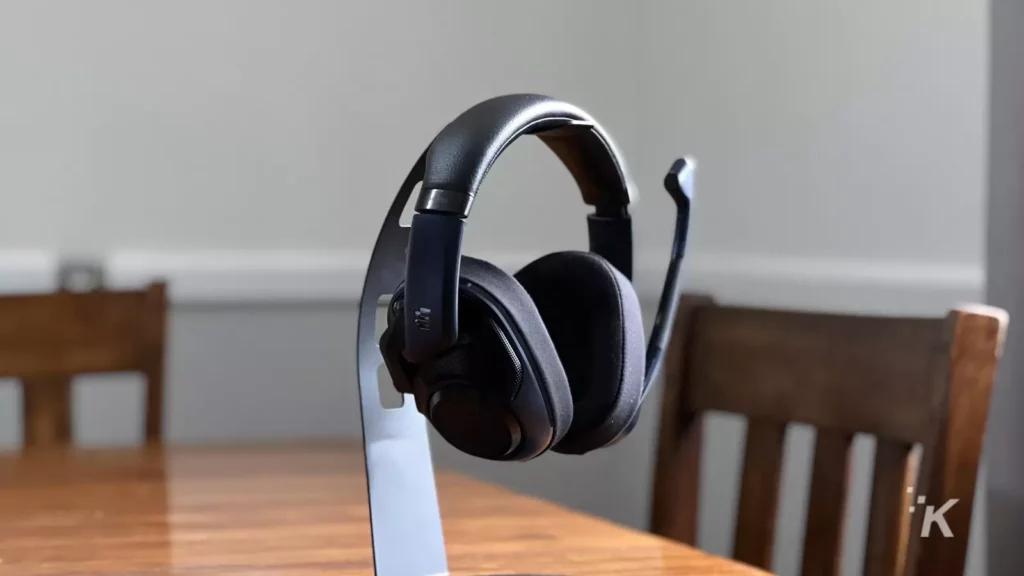 epos open acoustic headset on table