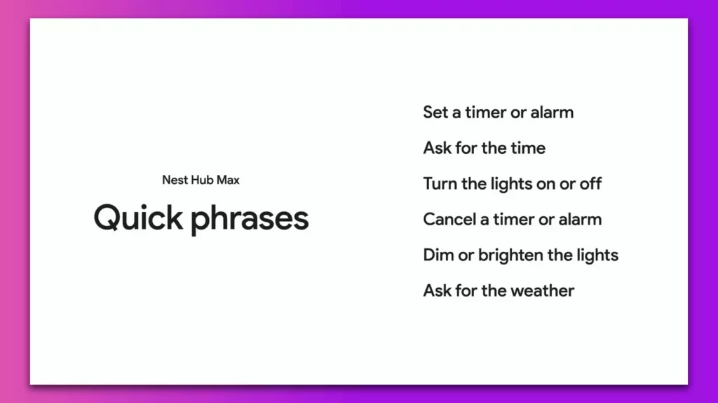 New quick phrases for google assistant