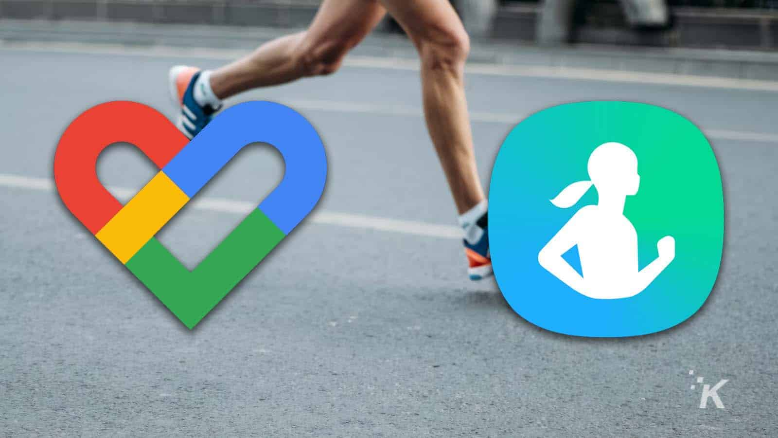 google fit and samsung health logos