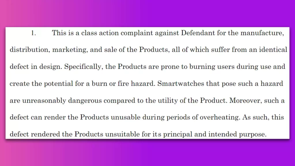 google fitbit lawsuit over burned skin