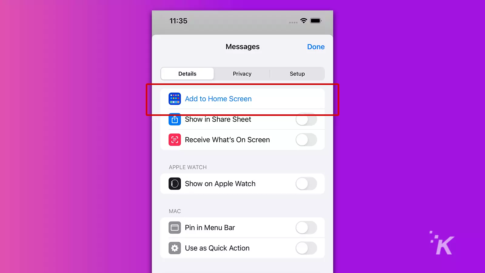 ios shortcuts more options