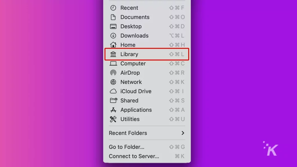 mac library menu