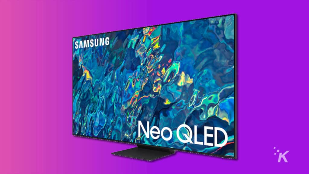 samsung neo qled 4k qn95b on purple background