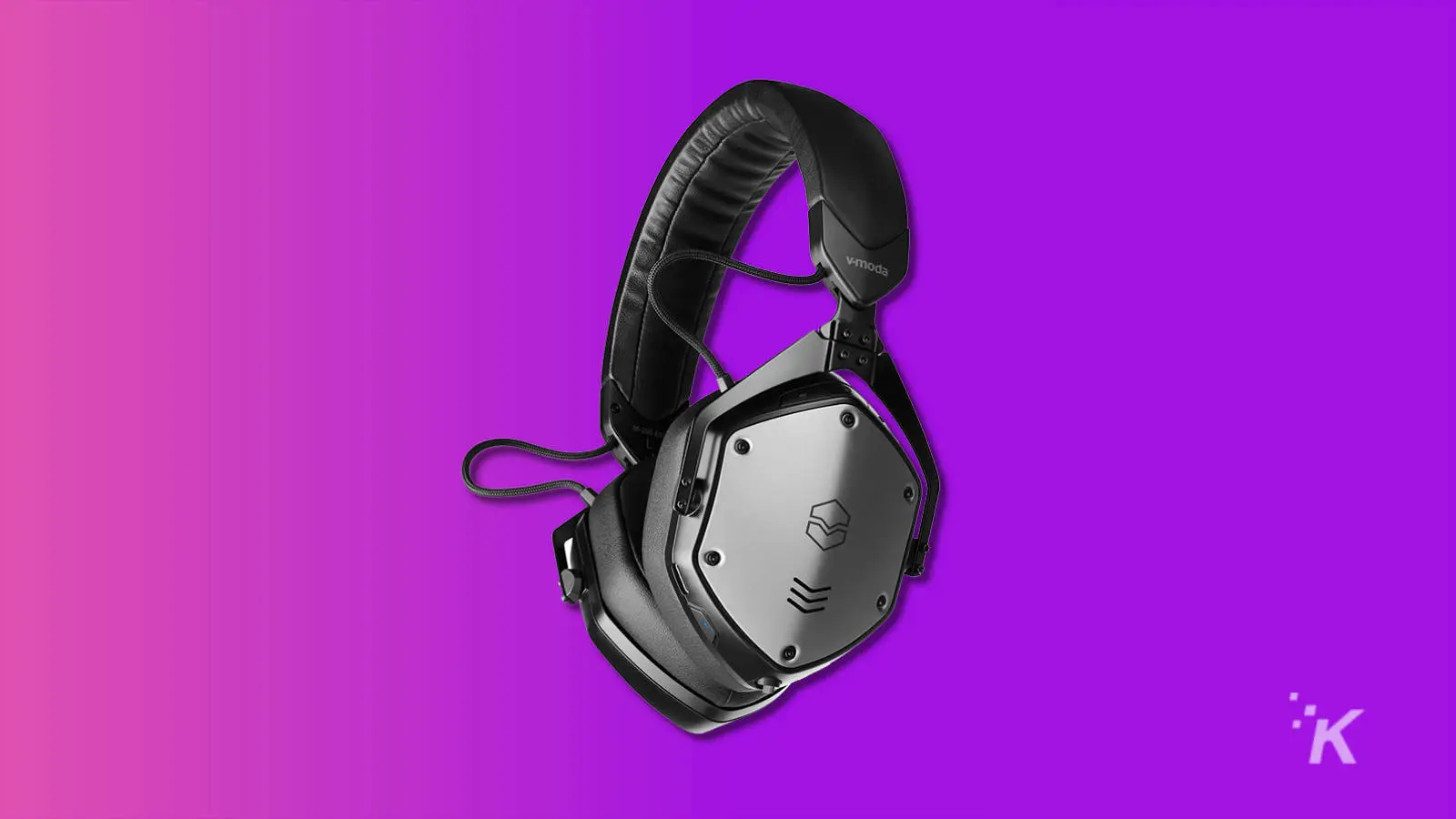 v-moda m200 headphones on purple background