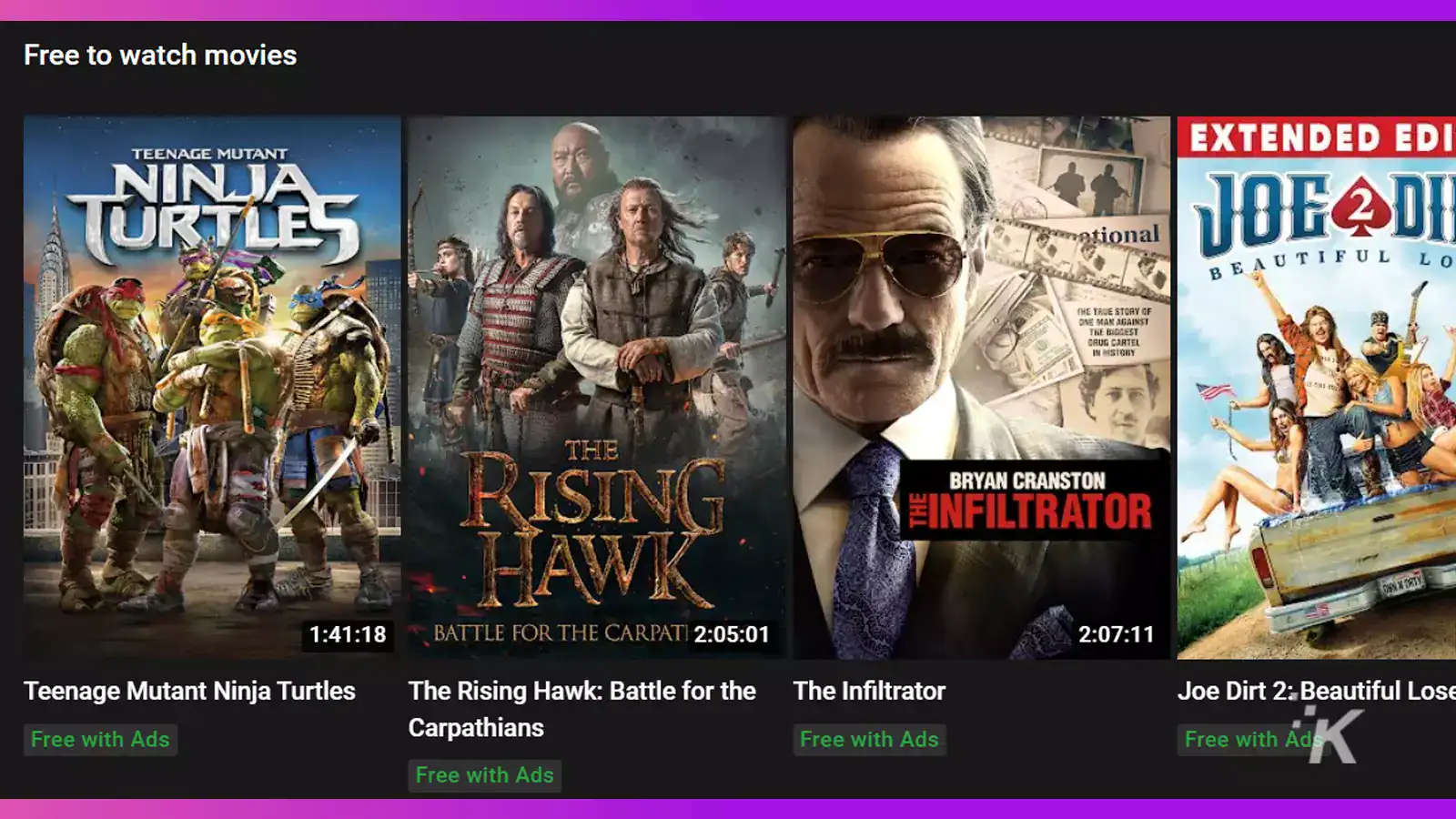 youtube free movies page