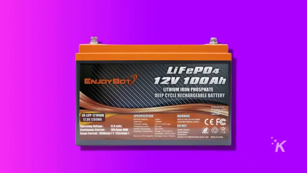 Enjoybot 12v 100ah lifepo4 front