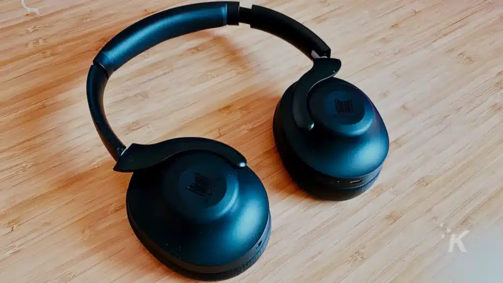 image of Monoprice Monolith M1000ANC Bluetooth ANC Headphones on desk