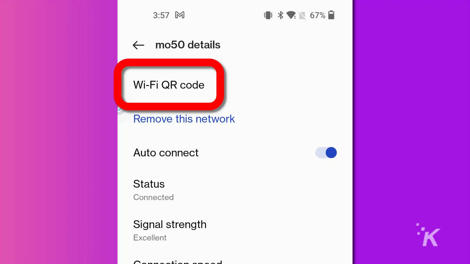 screenshot of android wifi settings