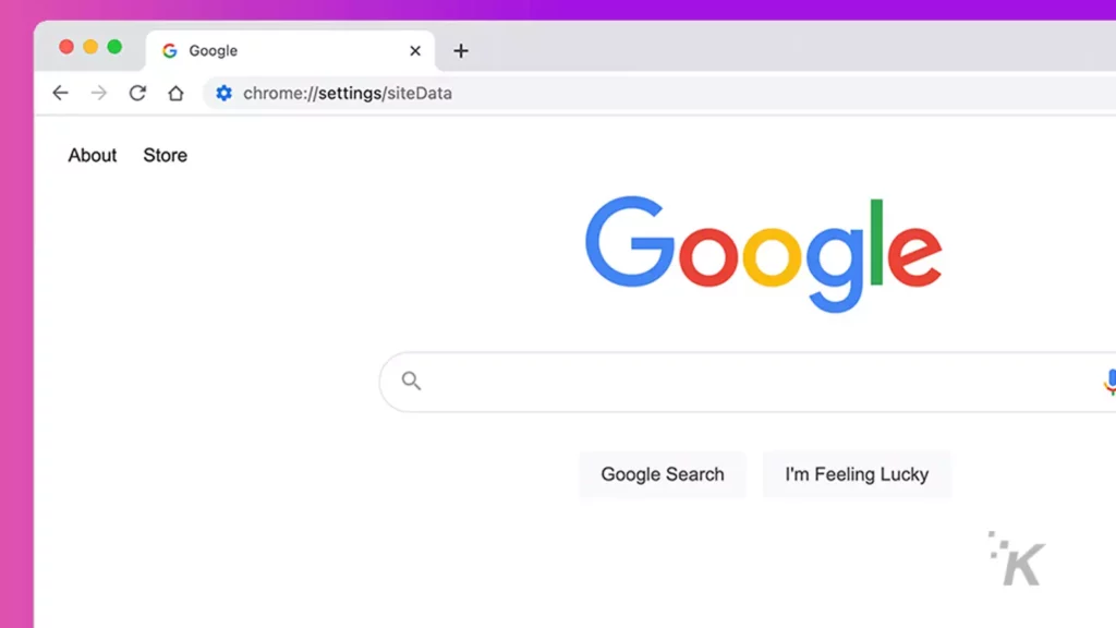 google chrome home screen