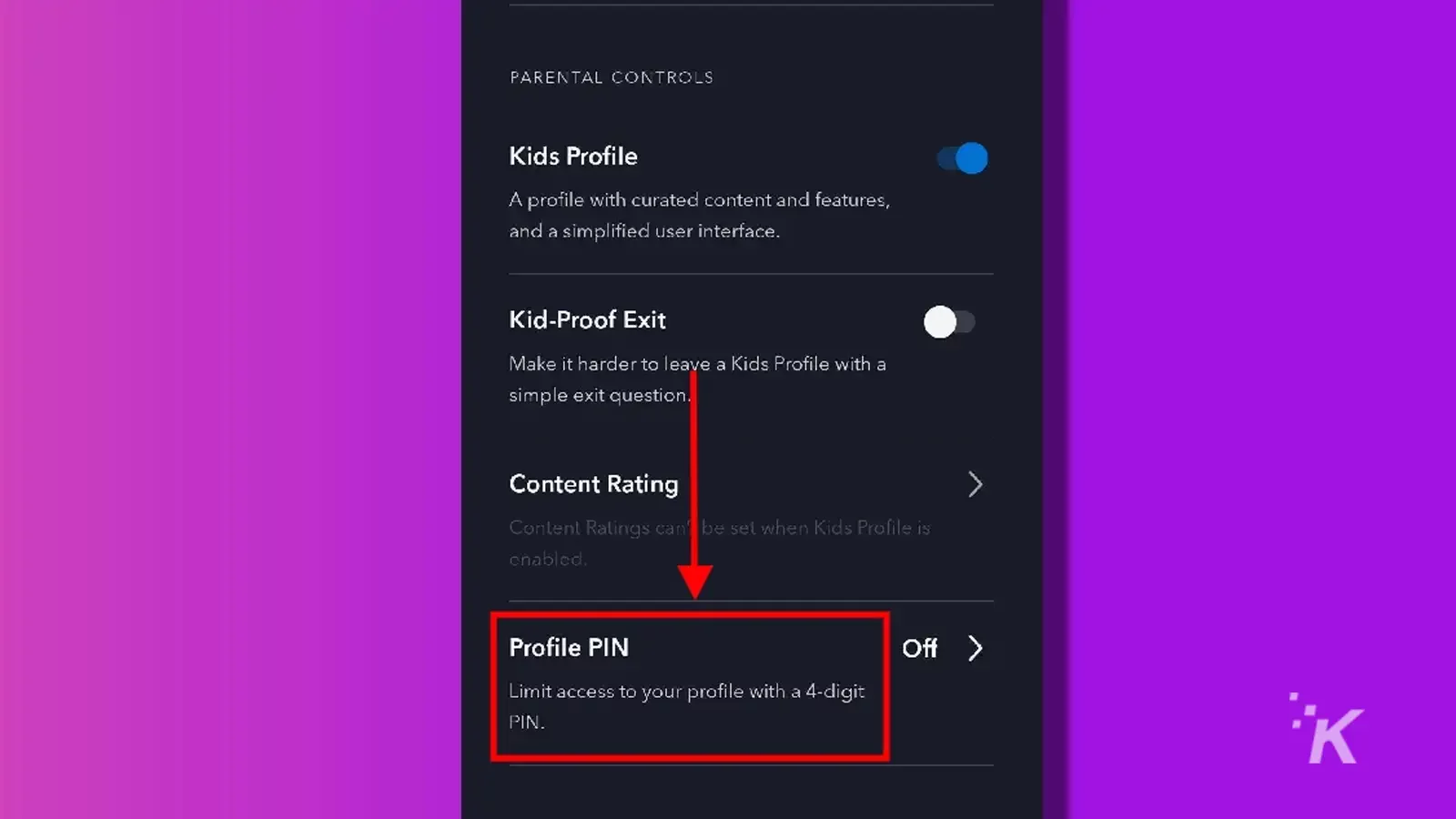 pin option mobile app