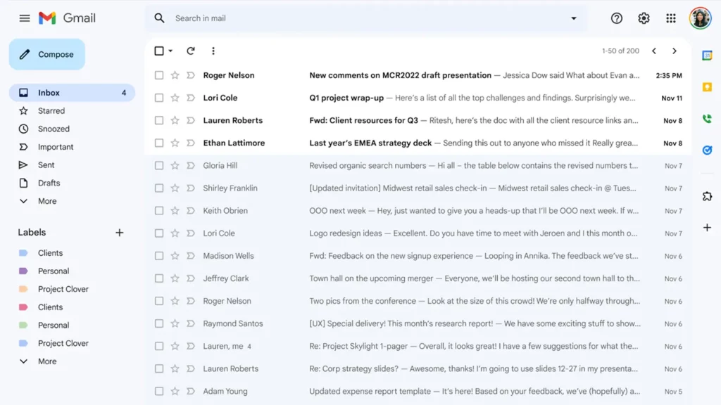 gmail ui interface