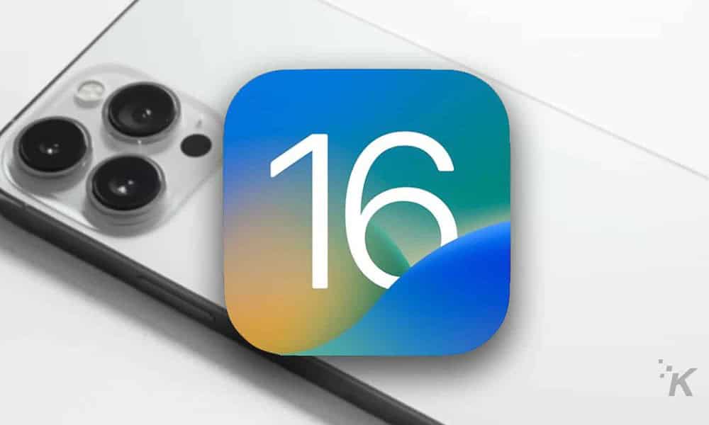 ios 16 icon with blurred iphone in background