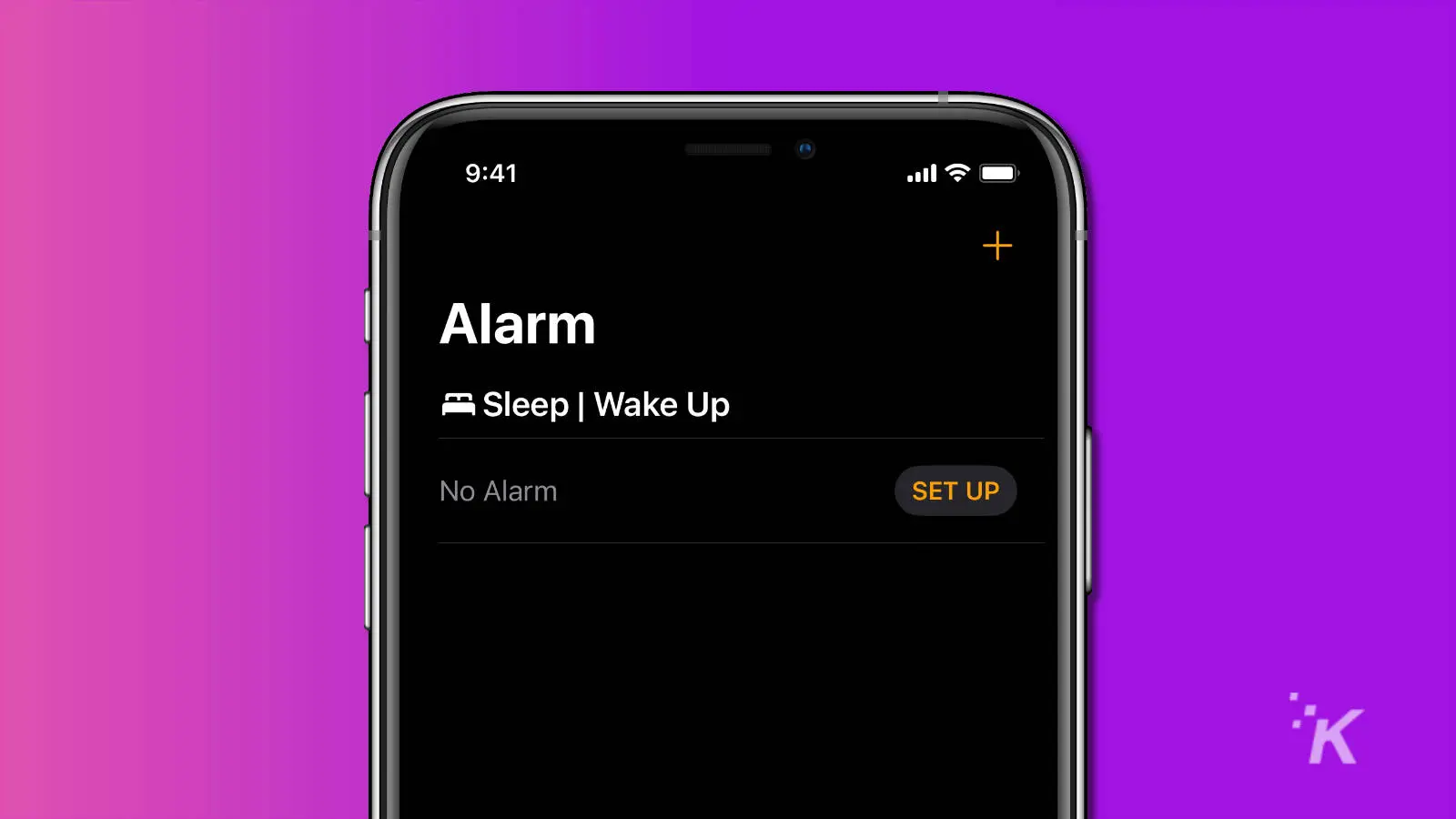 Screenshot of ios alarm menu