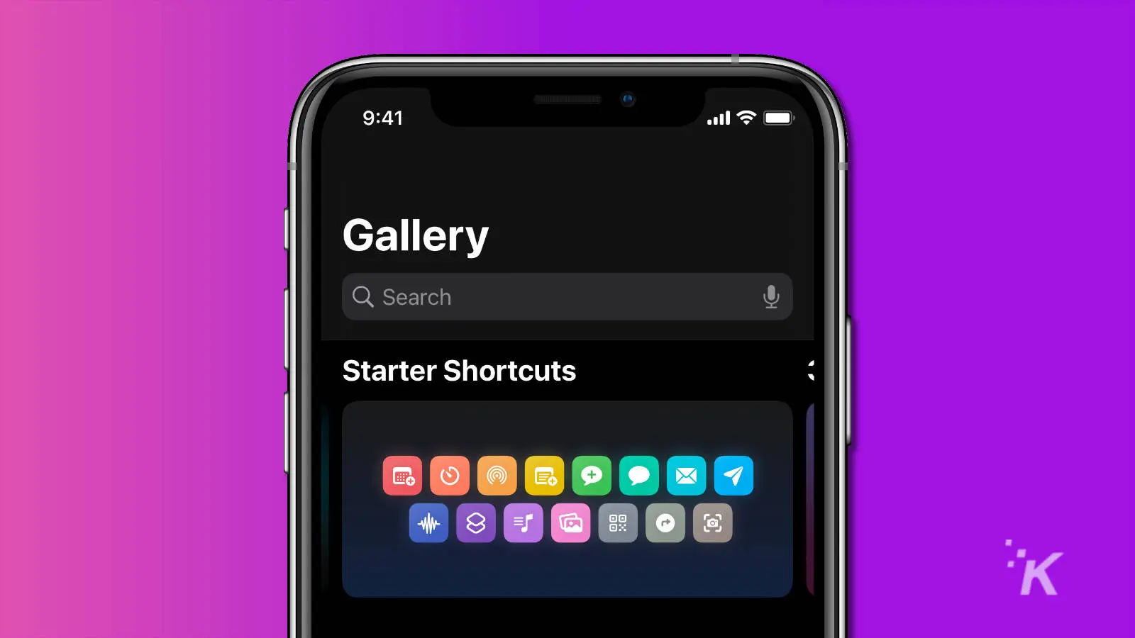 screenshot of ios shortcuts app