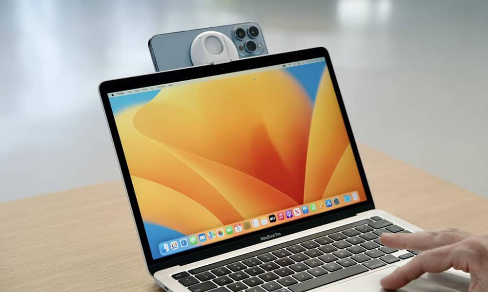 continuity camera enabling iphone to be used as webcam on a macbook