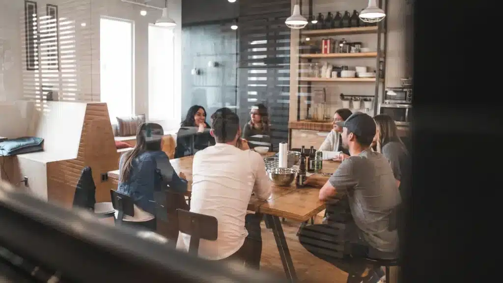 Staff meeting in an office