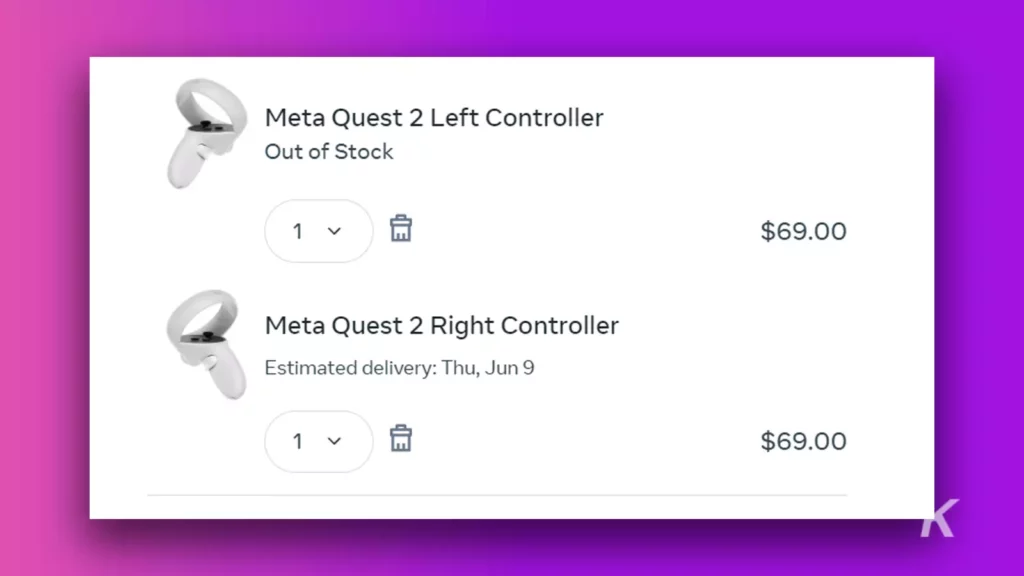 meta quest 2 controllers stocks