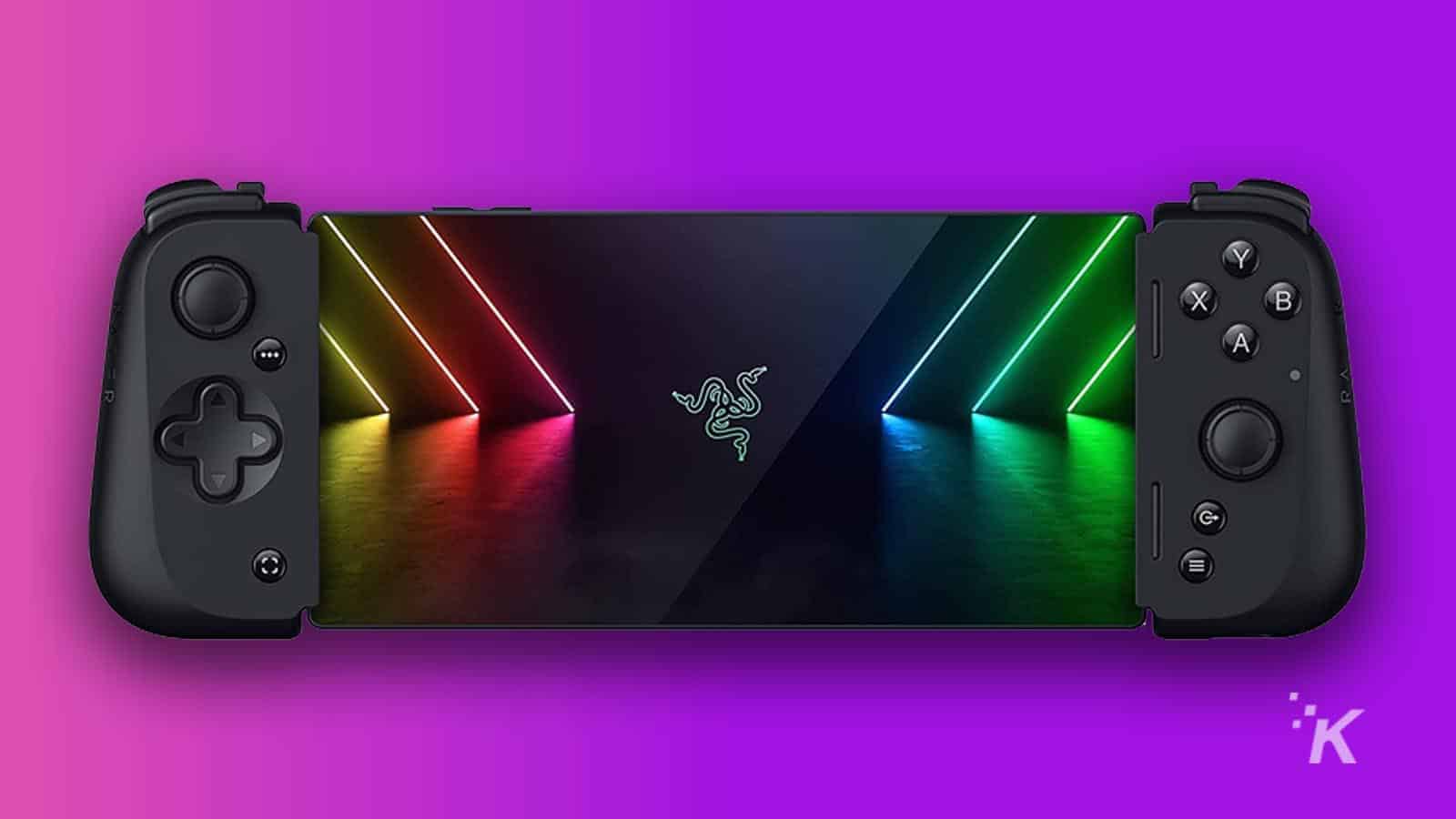 razer kishi v2 on purple background