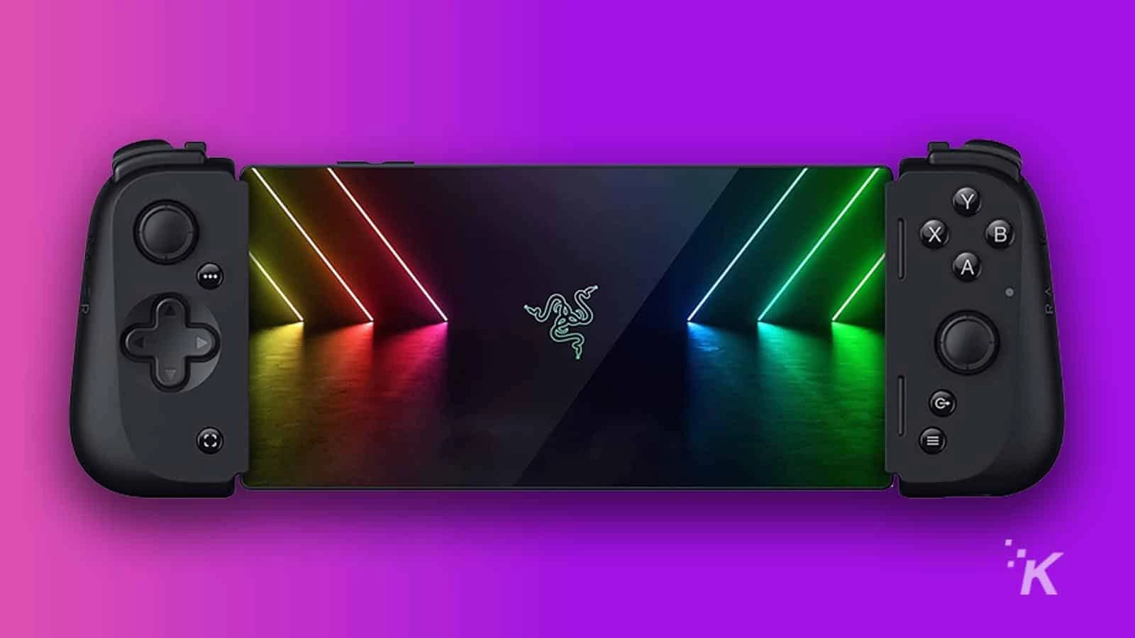razer kishi v2 on purple background