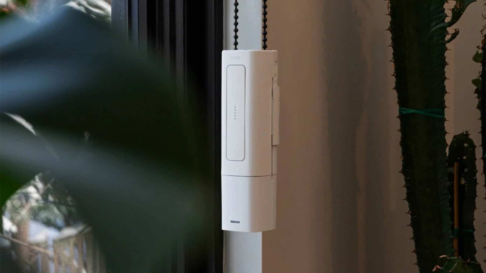 Ryse smart window shade control box in front of window