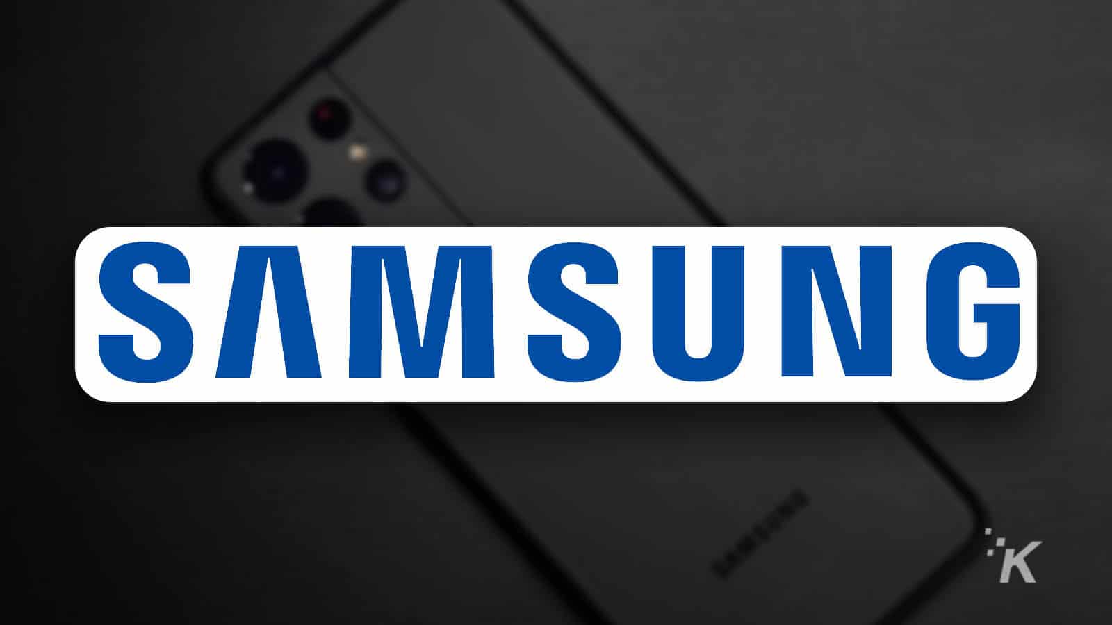 Samsung logo blurred background