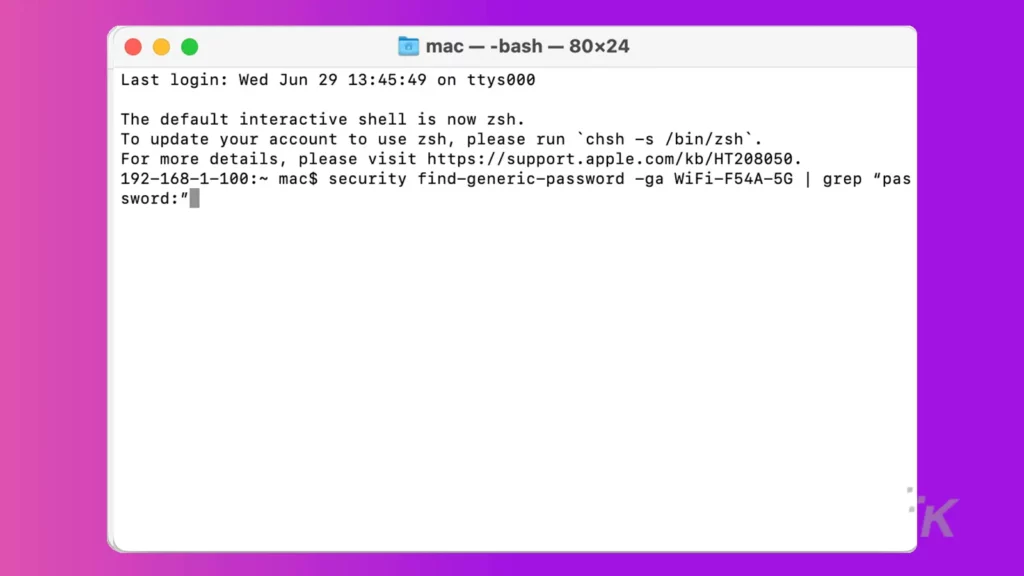 Terminal wifi command