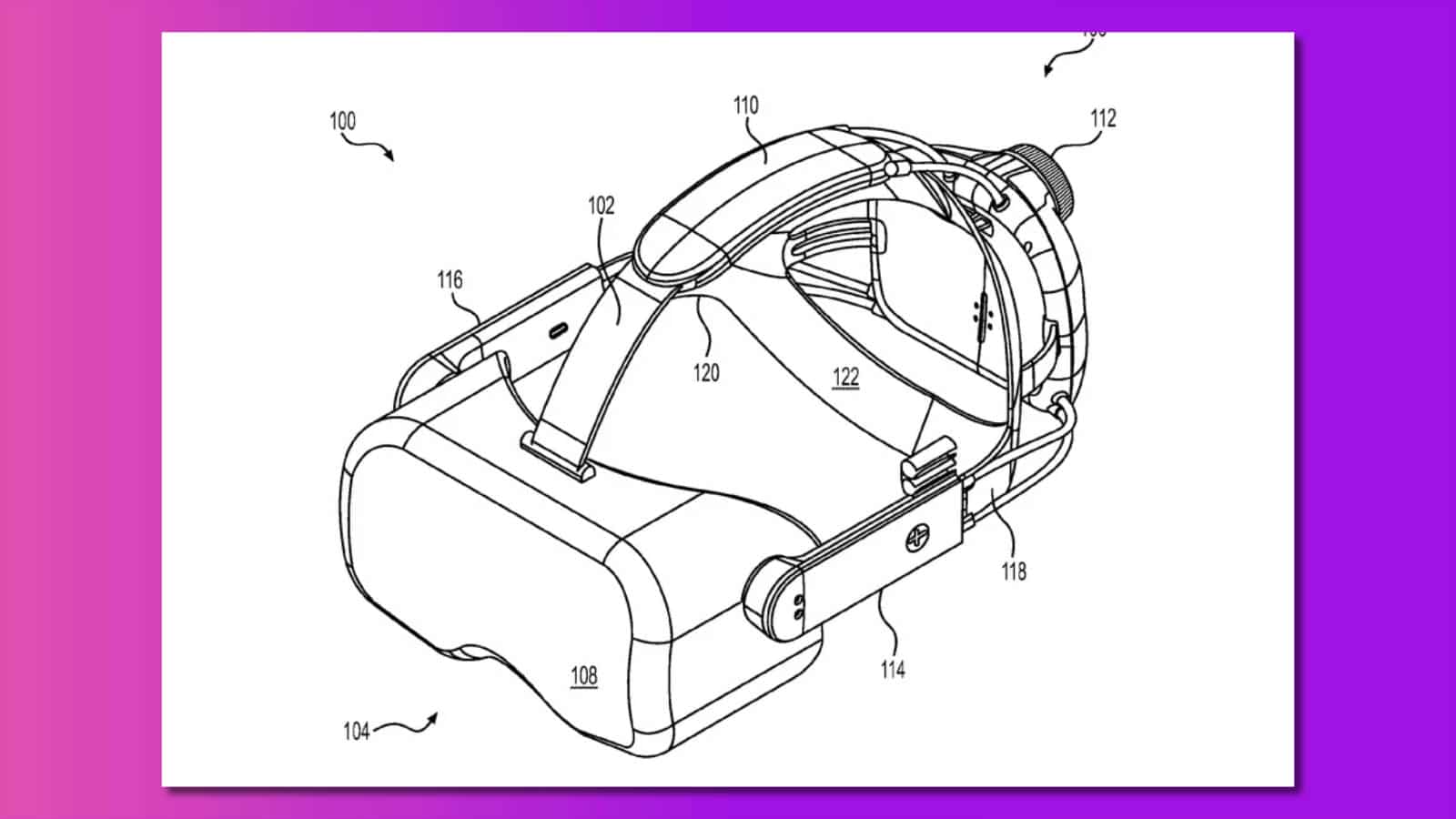 screenshot of a patent drawing from valve showing a vr headset