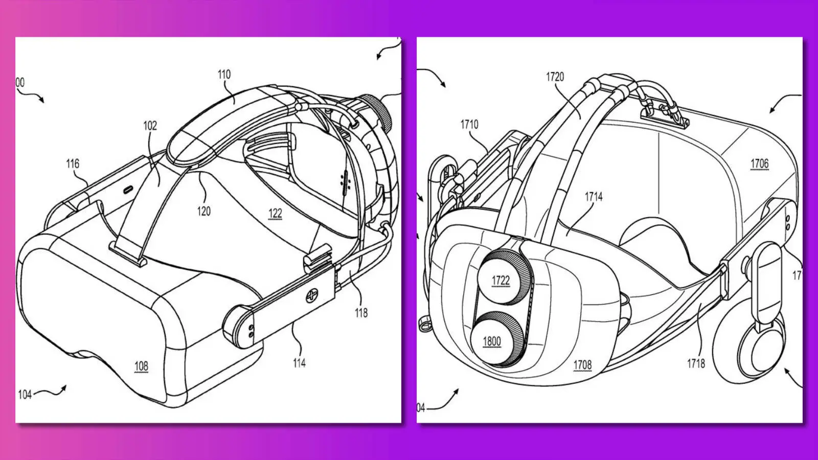 screenshot of two images from patent granted to valve showing a vr headset