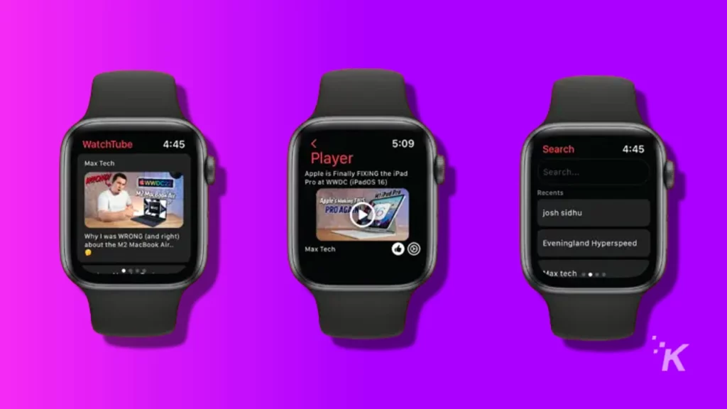 Youtube apple watch online app